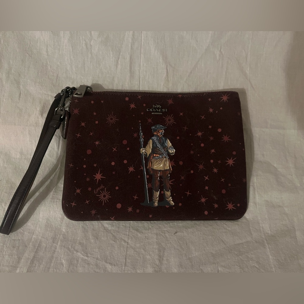Coach X Star Wars-  Dark Brown Wristlet with Star and Character Design